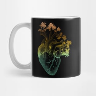 Anatomically Correct Human Heart - Palm Trees Mug